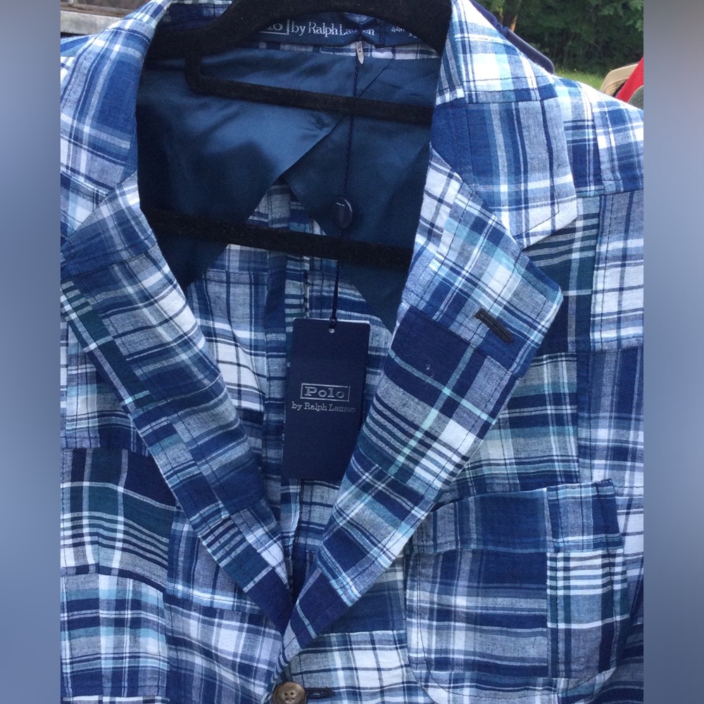 Polo Ralph Lauren Soft Patchwork Indigo Suit Jacket 44R NWT! - Picture 5 of 8